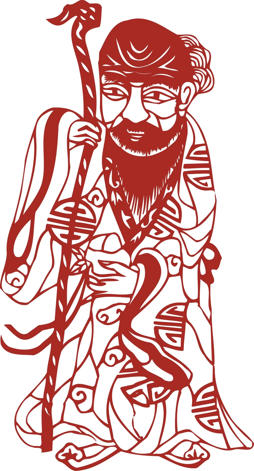 中国风中式传统喜庆民俗人物动物窗花剪纸插画边框AI矢量PNG素材【2468】